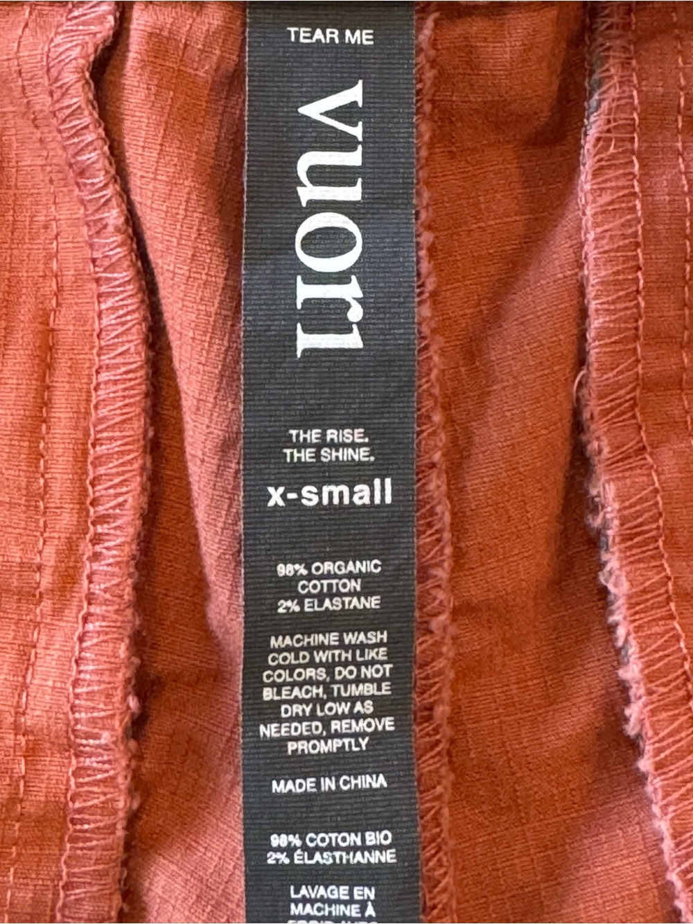 Vuori Vintage Ripstop Organic Cotton Sun Washed Orange Shorts Size XS - Picture 10 of 15
